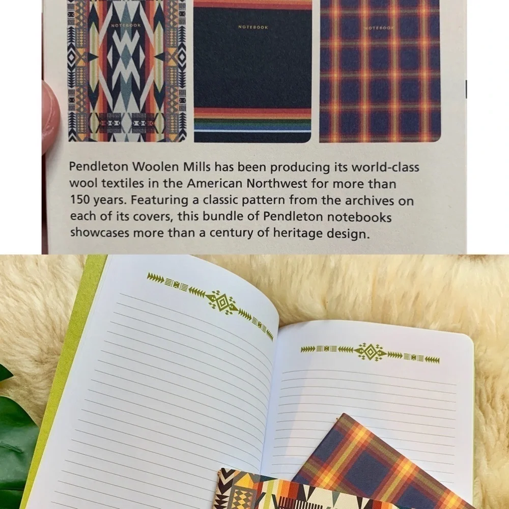 New Pendleton Wool Navajo Pattern Lined Notebook